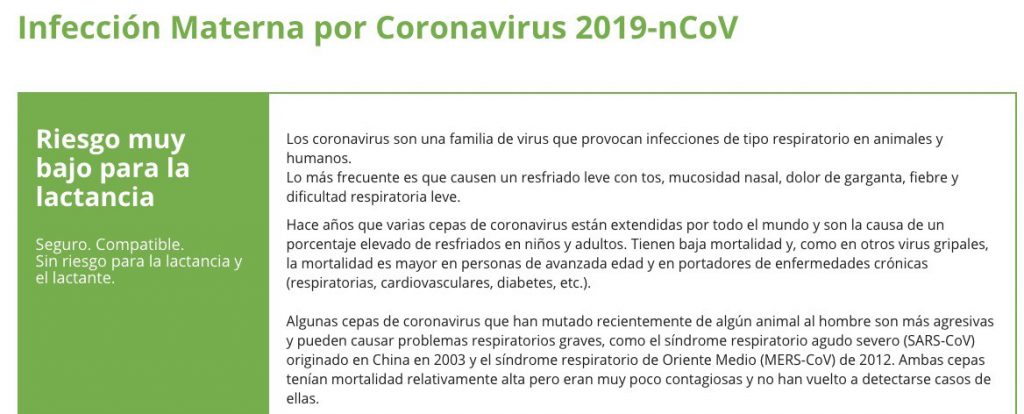 lactancia coronavirus
